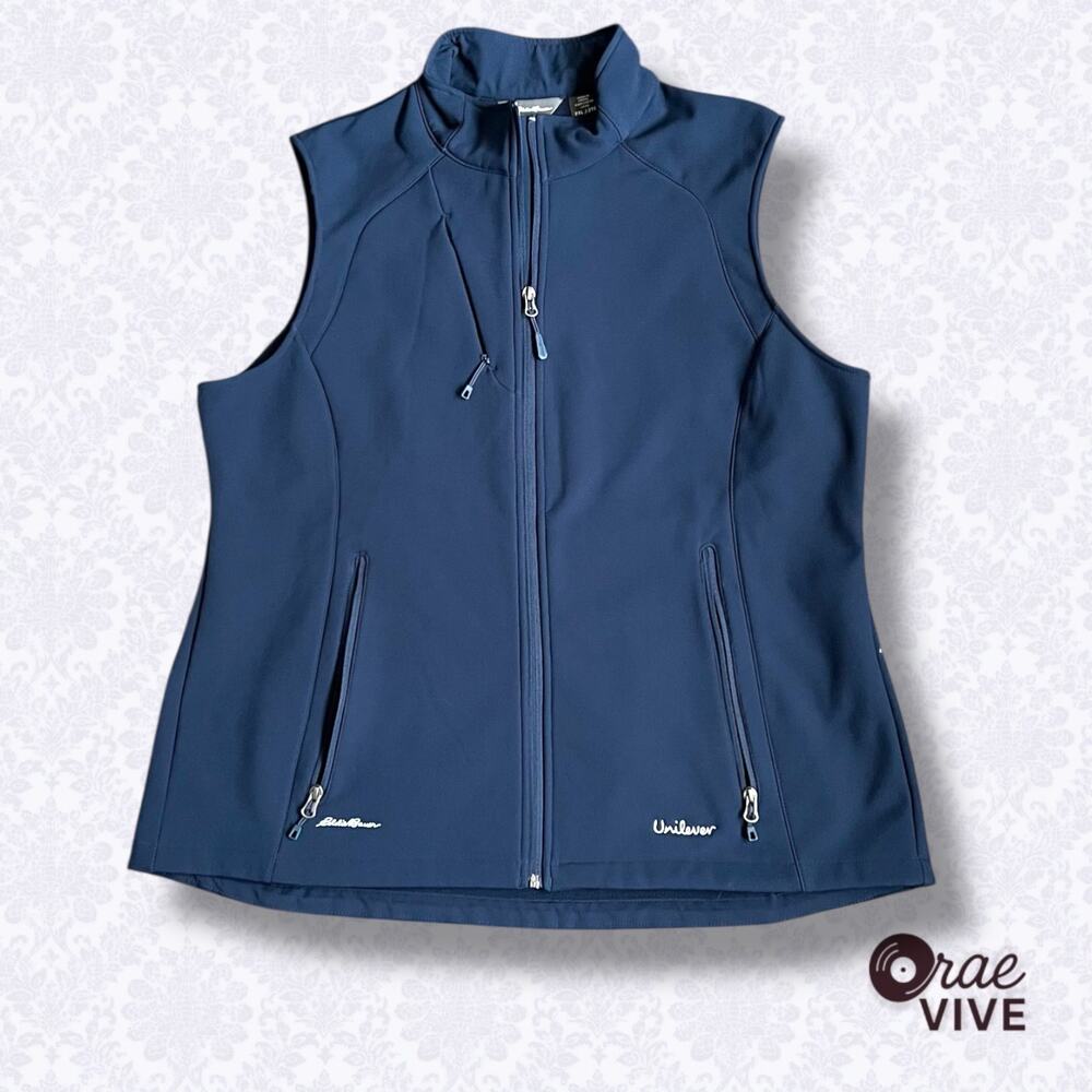 Eddie Bauer Men's Navy Vest 2XL Unilever Logo Corporate Excellent